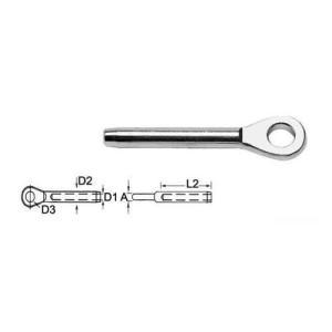 Terminale inox occhio ã 6 mm