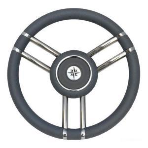 Volante apollo inox+poliuretano ã 350 mm grigio sterzo - timoneria